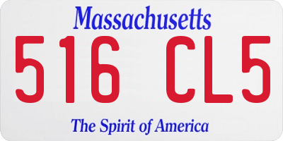 MA license plate 516CL5