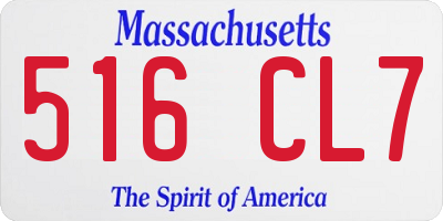 MA license plate 516CL7