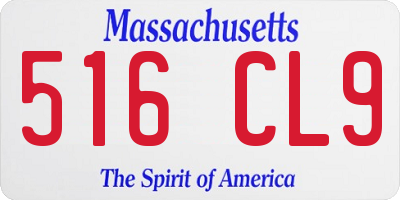 MA license plate 516CL9