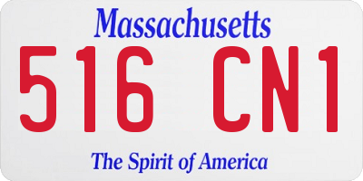 MA license plate 516CN1