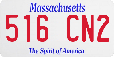 MA license plate 516CN2