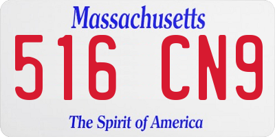 MA license plate 516CN9