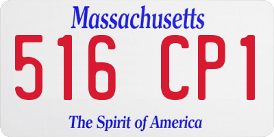MA license plate 516CP1