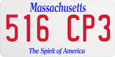 MA license plate 516CP3