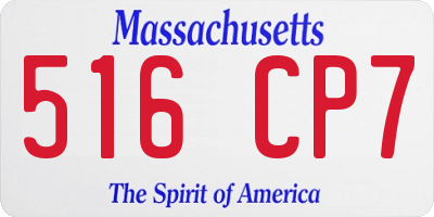 MA license plate 516CP7