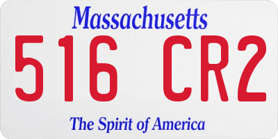 MA license plate 516CR2