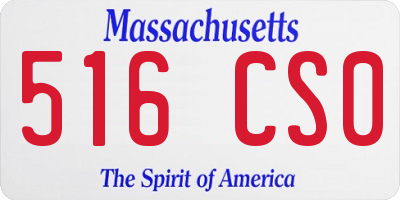 MA license plate 516CS0