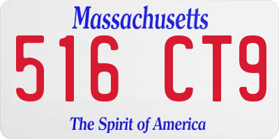 MA license plate 516CT9