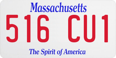 MA license plate 516CU1