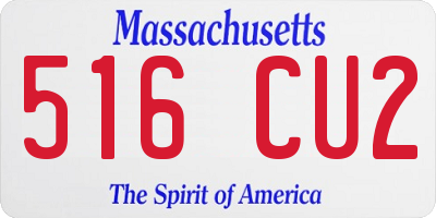 MA license plate 516CU2