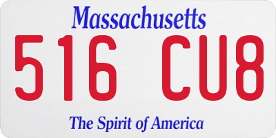 MA license plate 516CU8
