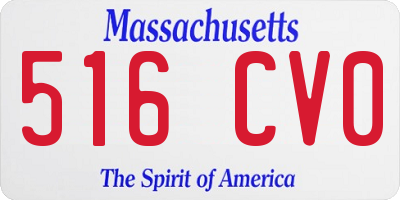 MA license plate 516CV0