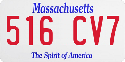 MA license plate 516CV7
