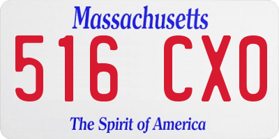 MA license plate 516CX0