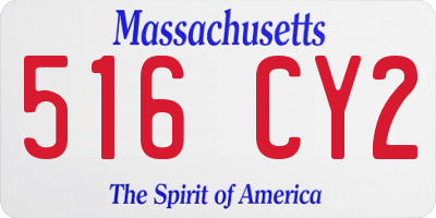 MA license plate 516CY2