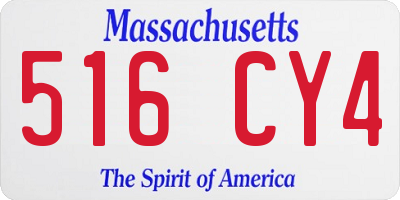 MA license plate 516CY4