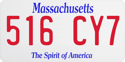 MA license plate 516CY7
