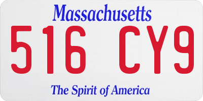 MA license plate 516CY9
