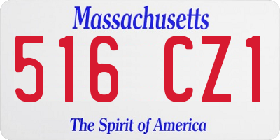 MA license plate 516CZ1
