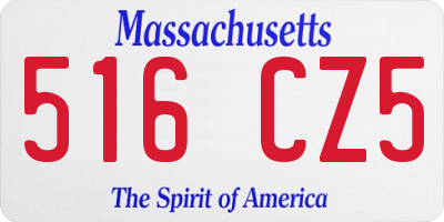 MA license plate 516CZ5