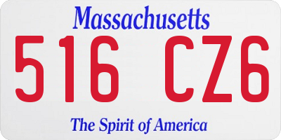 MA license plate 516CZ6