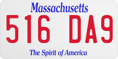 MA license plate 516DA9