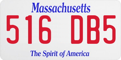 MA license plate 516DB5