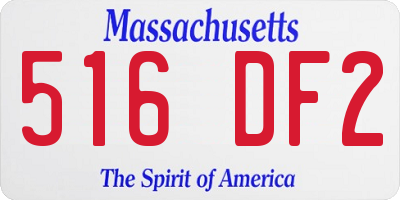 MA license plate 516DF2