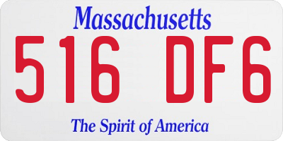 MA license plate 516DF6