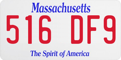 MA license plate 516DF9