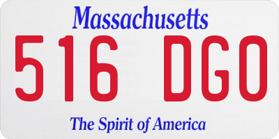 MA license plate 516DG0