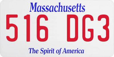 MA license plate 516DG3