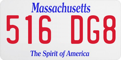 MA license plate 516DG8