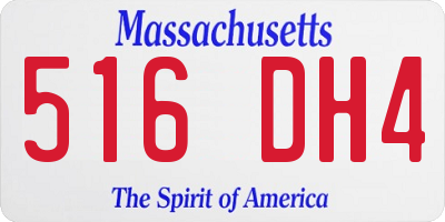 MA license plate 516DH4