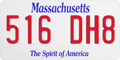 MA license plate 516DH8
