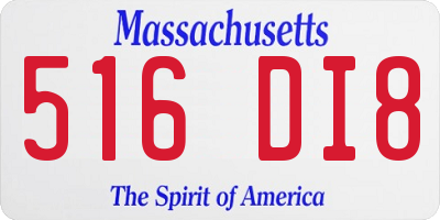 MA license plate 516DI8