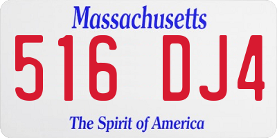 MA license plate 516DJ4