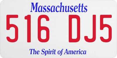 MA license plate 516DJ5
