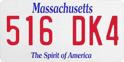 MA license plate 516DK4