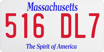 MA license plate 516DL7