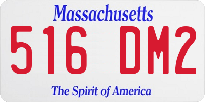 MA license plate 516DM2