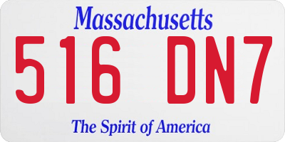 MA license plate 516DN7