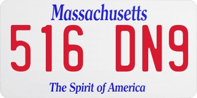 MA license plate 516DN9