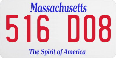 MA license plate 516DO8