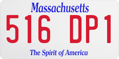 MA license plate 516DP1