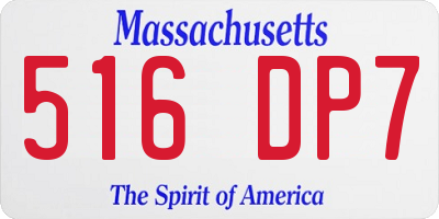 MA license plate 516DP7