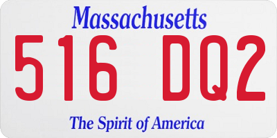 MA license plate 516DQ2