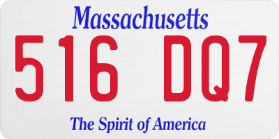 MA license plate 516DQ7