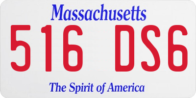 MA license plate 516DS6