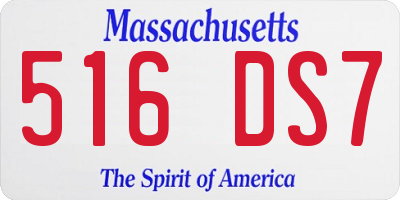 MA license plate 516DS7